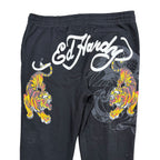 Y2K Ed Hardy Tiger Print Sweatpants Black