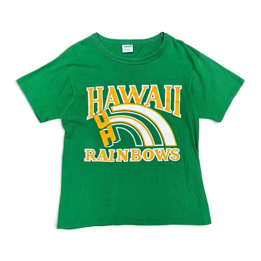 Vintage Starter University of Hawaii Rainbows Logo Tee Green