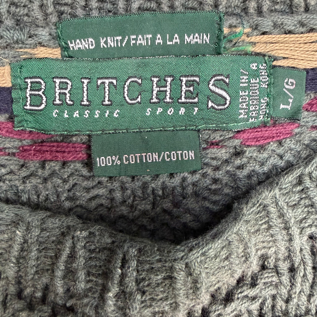 Vintage Britches Asymmetric Pattern Knit Green