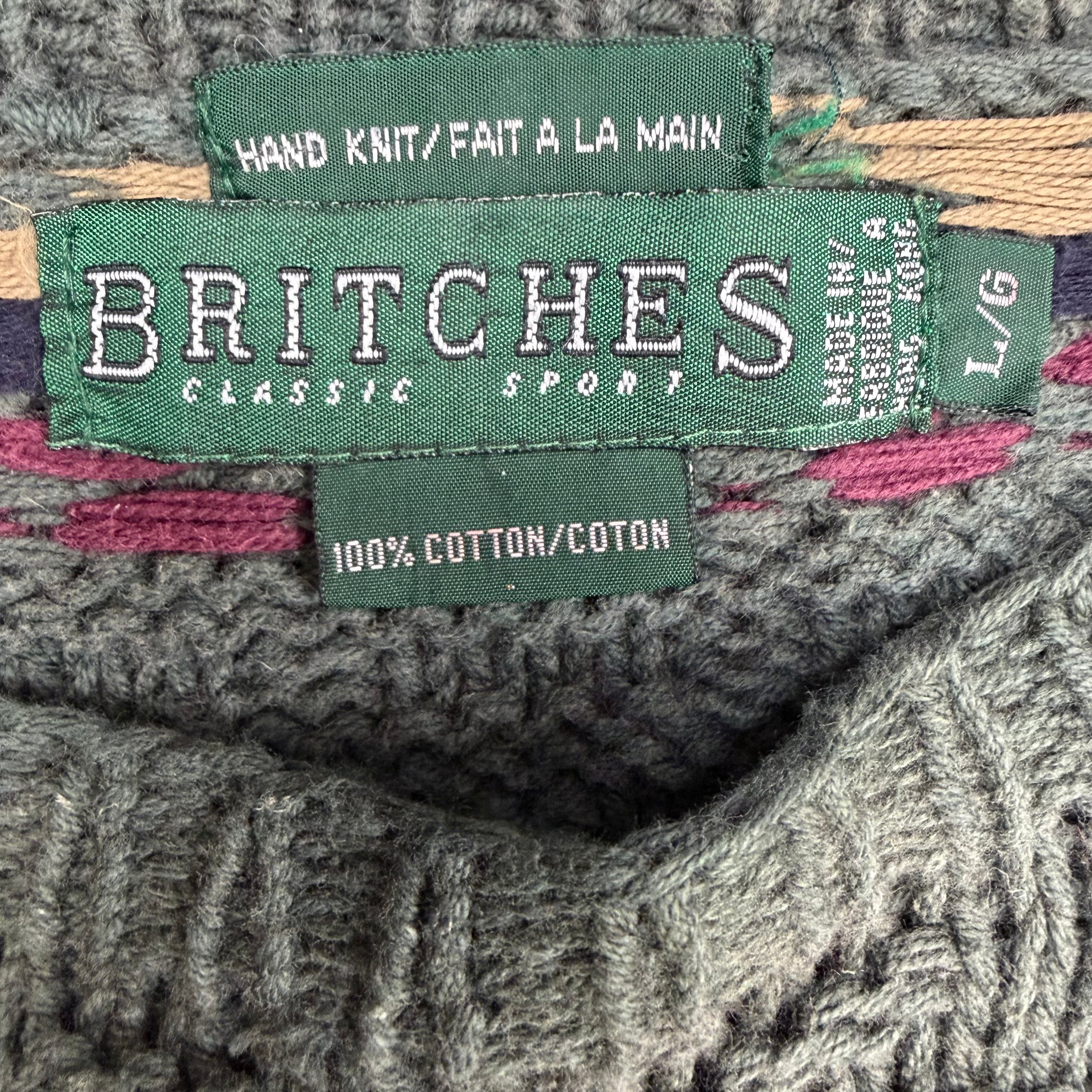 Vintage Britches Asymmetric Pattern Knit Green