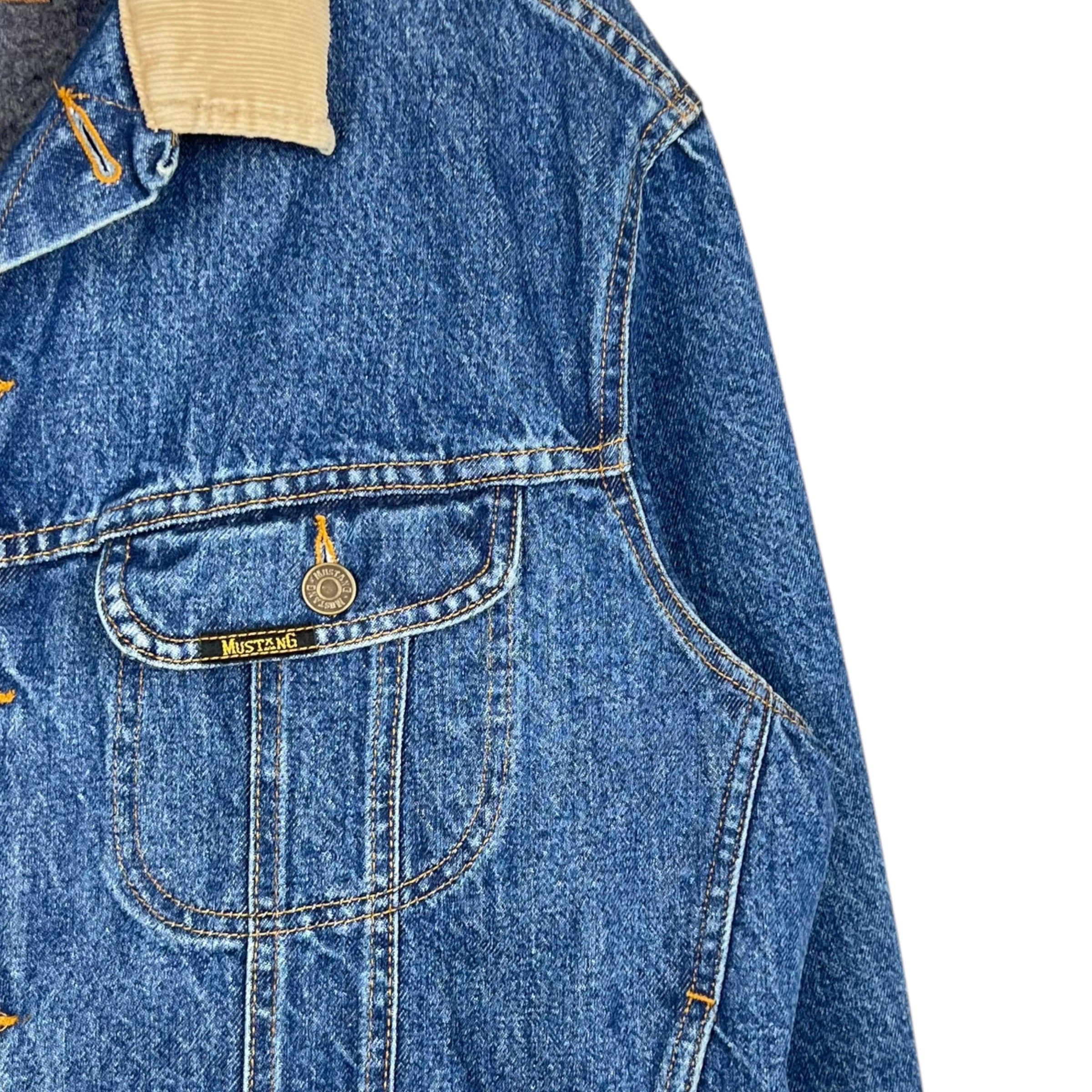 Vintage Mustang Roughrider Blanket Lined Denim Jacket Dark Wash