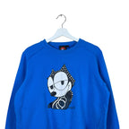 2002 Felix The Cat Bejeweled Logo Crewneck Blue