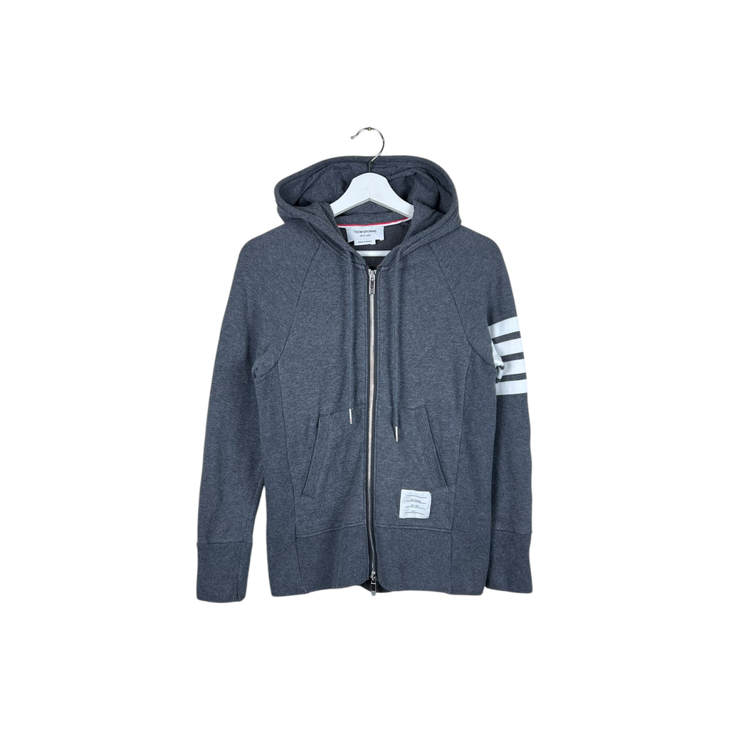 Thom Browne 4-Bar Full Zip Sweatshirt Grey