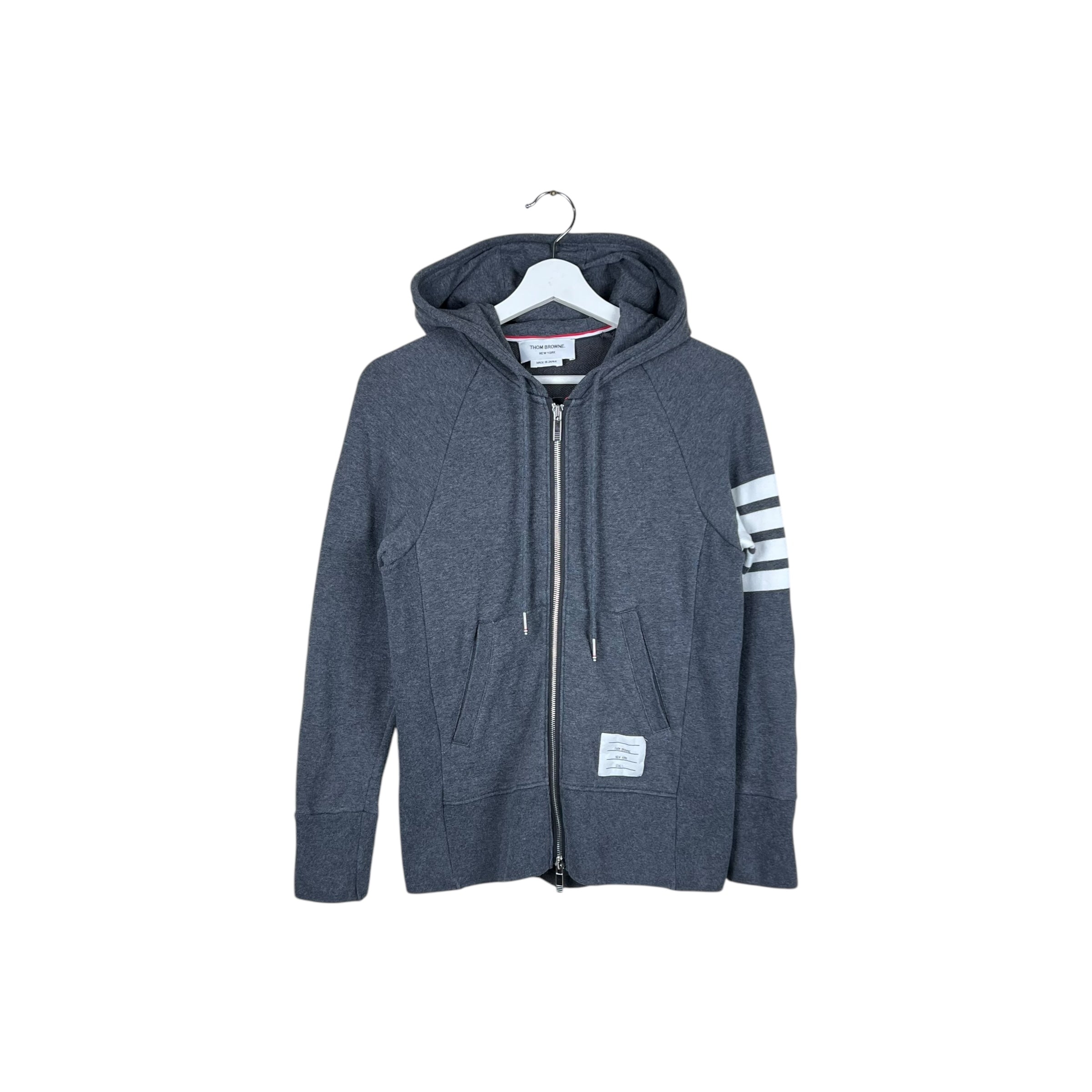 Thom Browne 4-Bar Full Zip Sweatshirt Grey