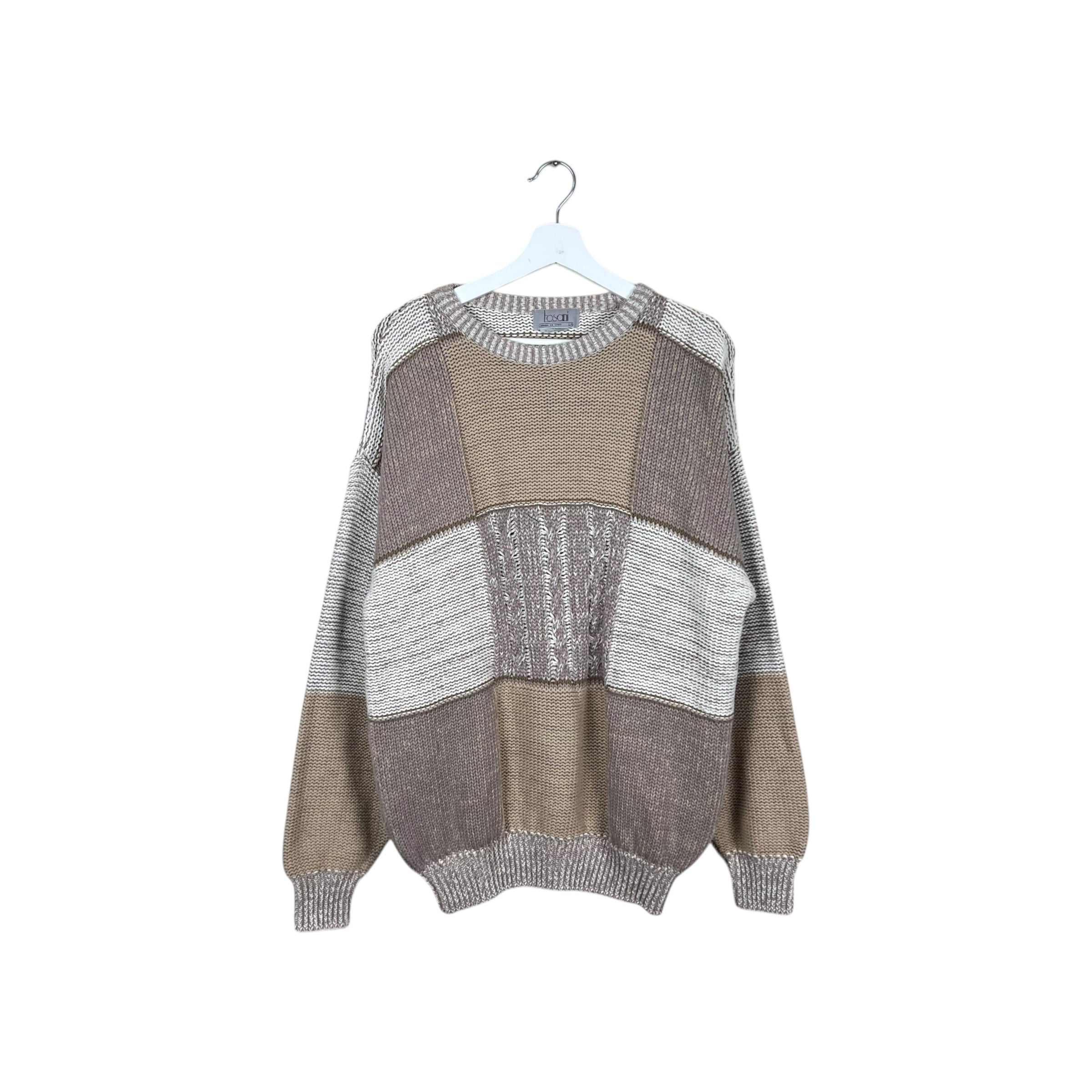 Vintage Tosani Block Patterned Knit Cream