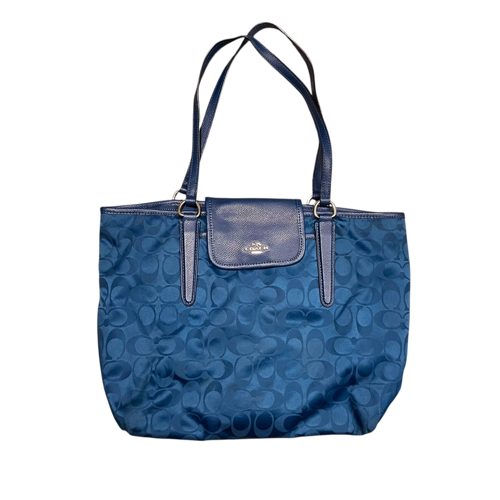 Coach Ward Signature Nylon Tote Bag Blue
