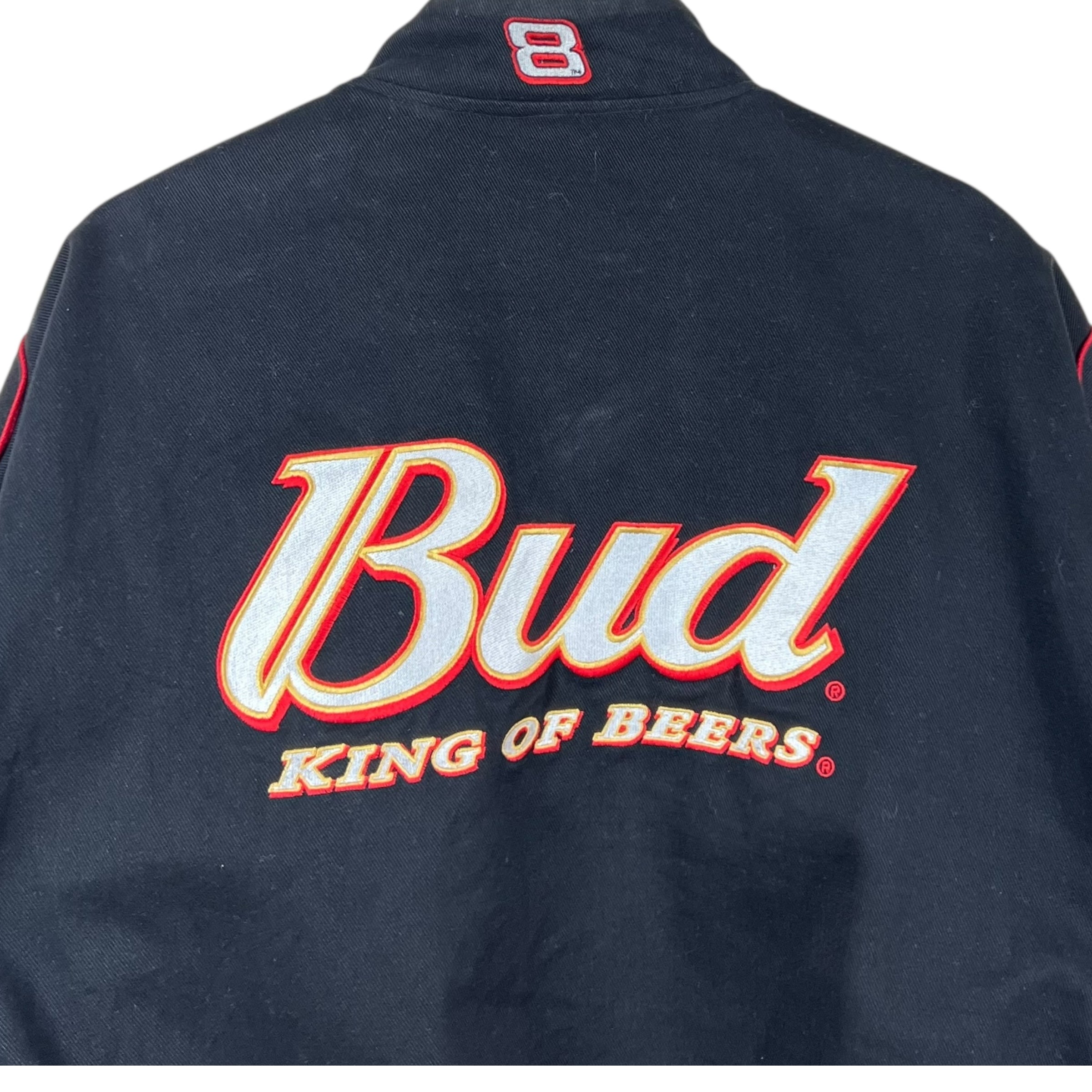 Vintage Jeff Hamilton NASCAR Dale Earnhardt Jr. Budweiser Racing Jacket Black