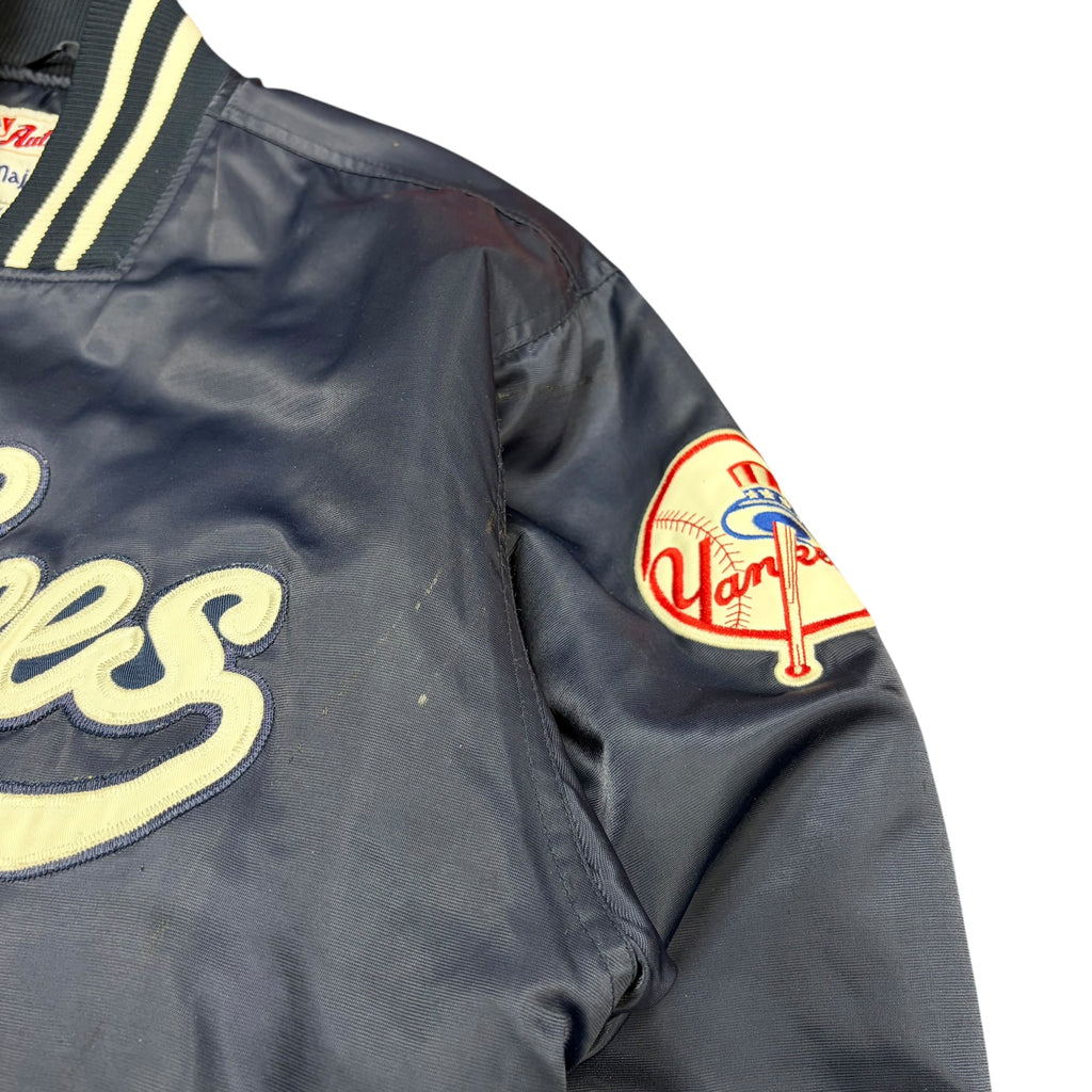 Vintage Majestic MLB New York Yankees Embroidered Satin Bomber Jacket
