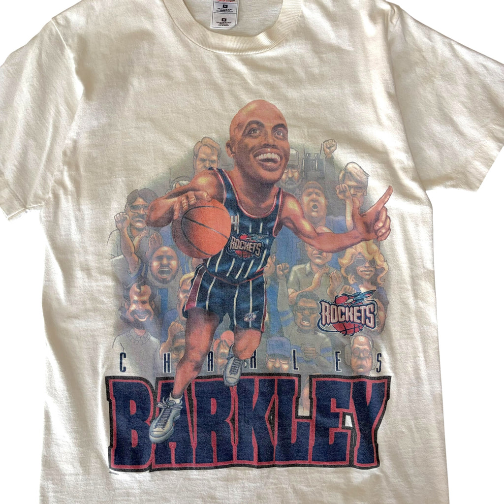 Vintage Pro Player NBA Houston Rockets Charles Barkley Tee White