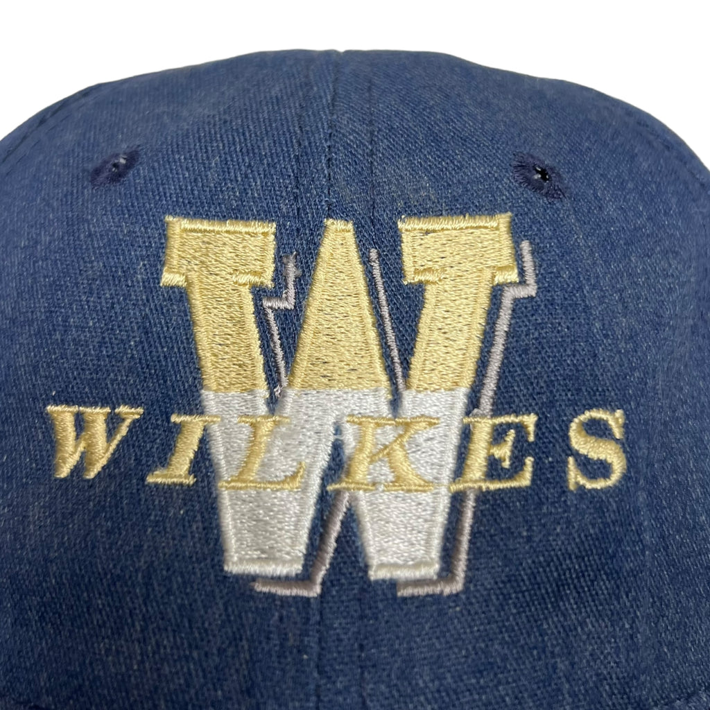 Vintage Wilkes Colonels Logo SnapBack Hat Washed Navy
