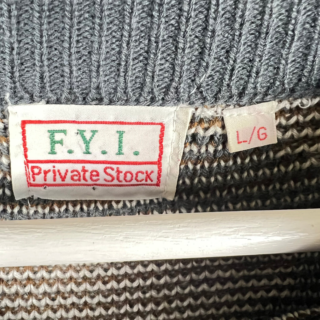 Vintage Private Stock Bear Print Knit Grey