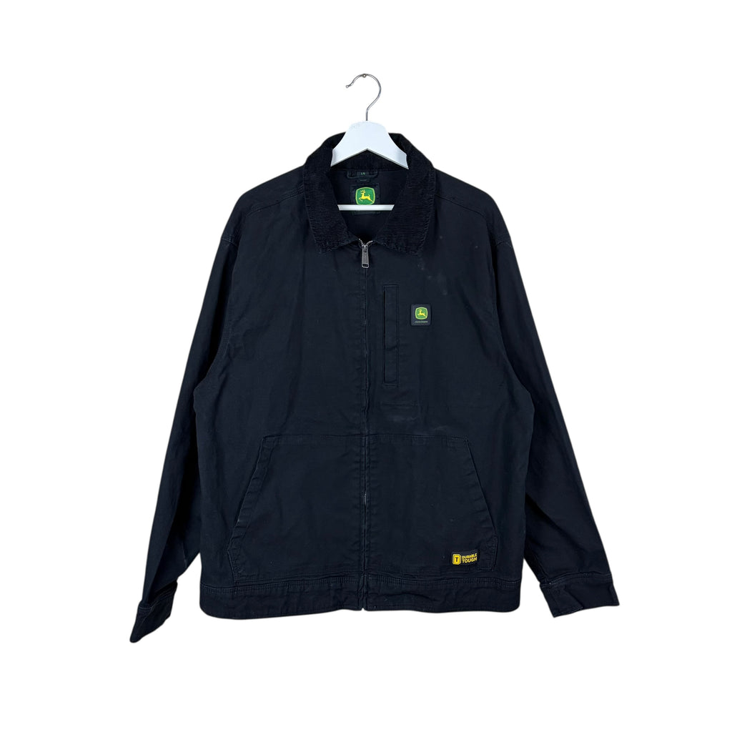 Vintage John Deere Durable Tough Workwear Jacket Black