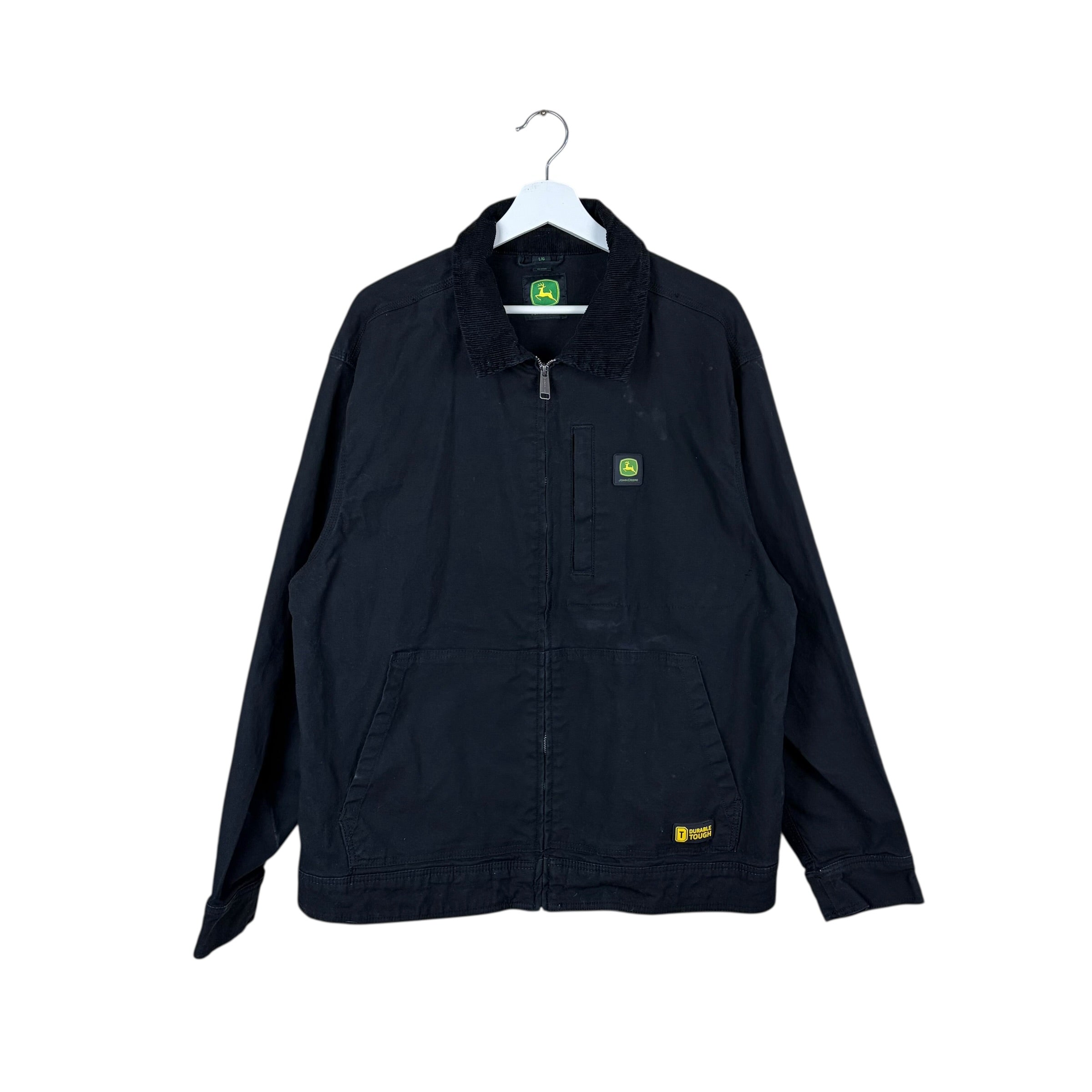 Vintage John Deere Durable Tough Workwear Jacket Black