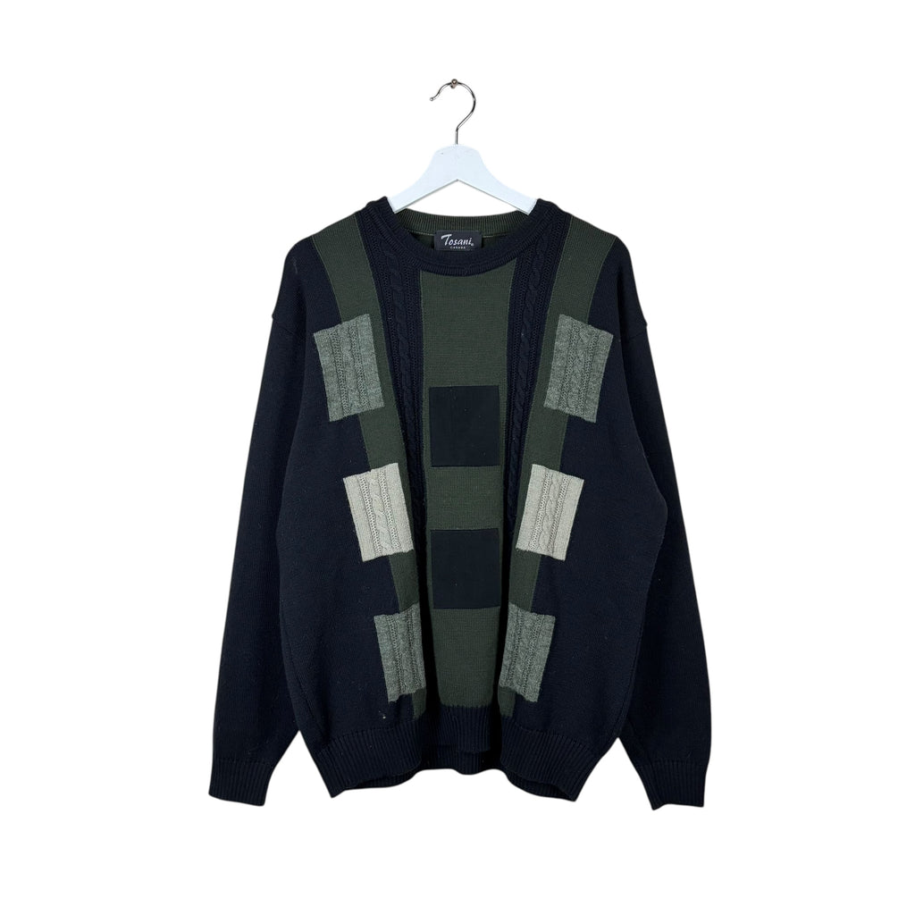 Vintage Tosani Multi Square Pattern Knit Olive