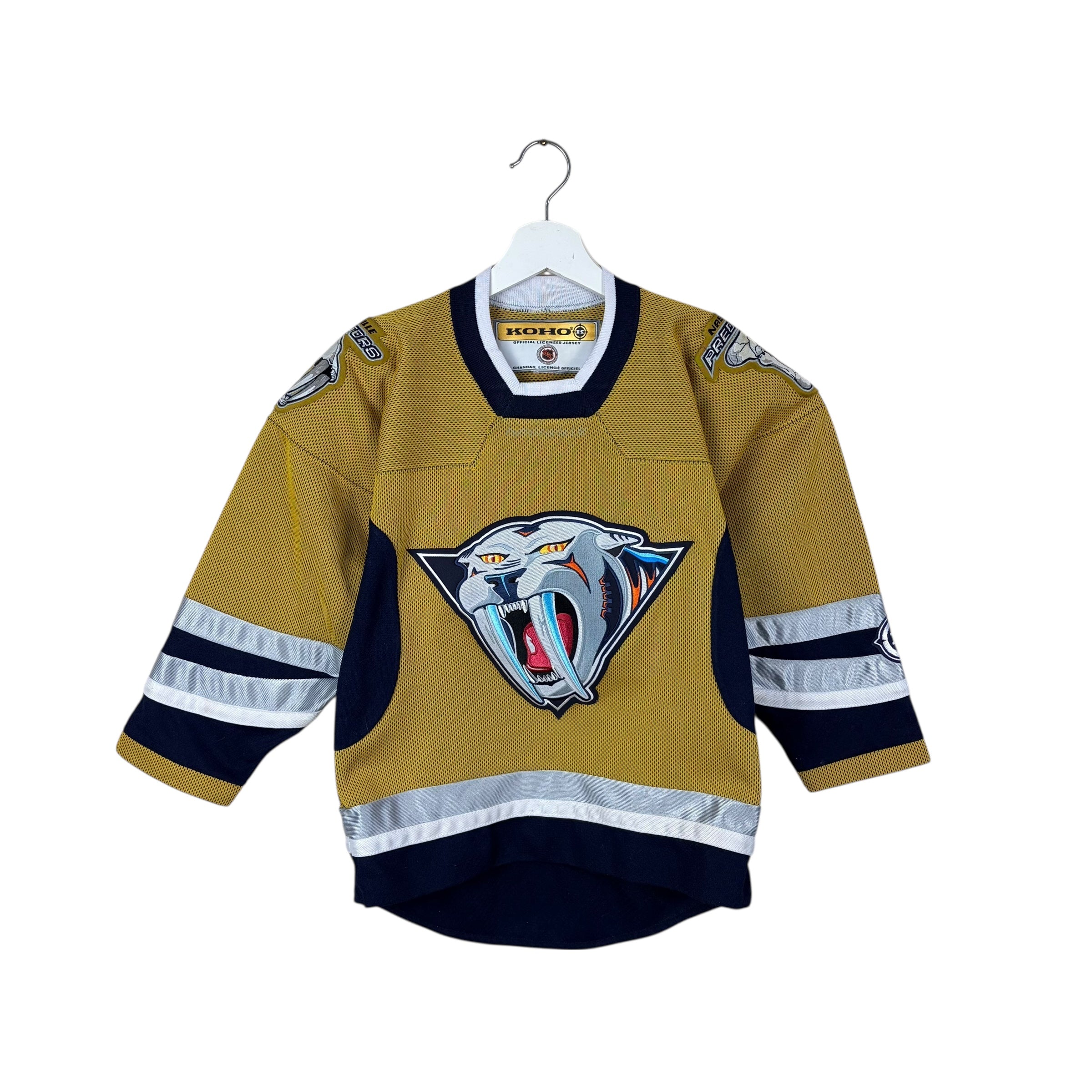 Vintage KOHO Youth NHL Nashville Predators “Mustard Cat” Alternate Jersey Gold