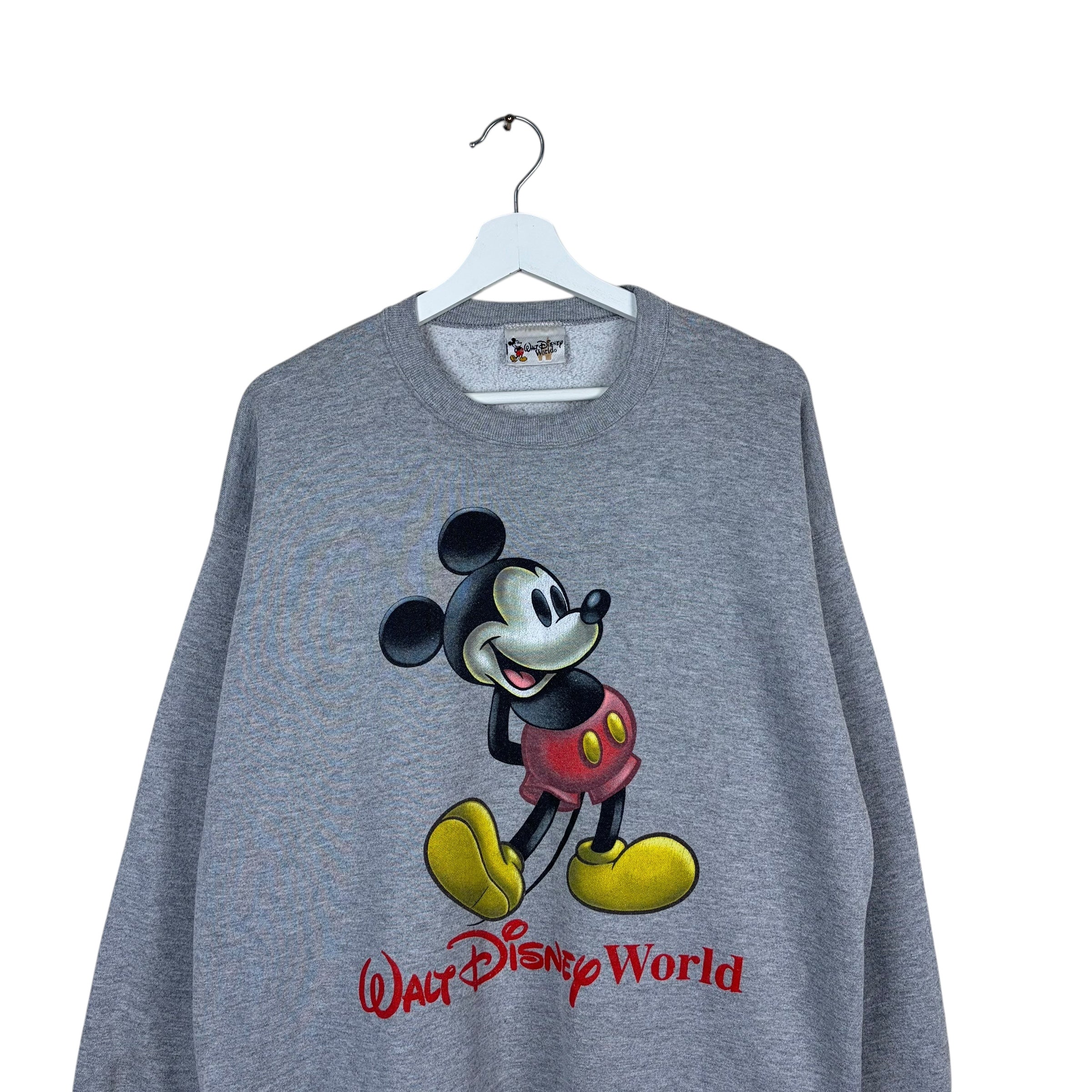 Vintage Walt Disney World Mickey Logo Crewneck Heather Grey