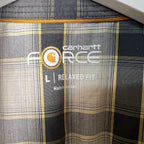 Vintage Carhartt Force Short Sleeve Button Up Grey Plaid