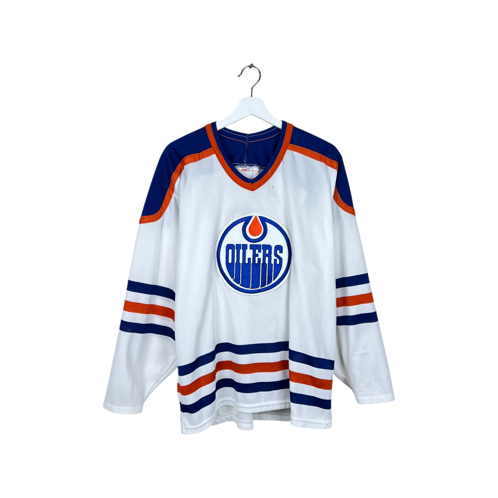 Vintage CCM Edmonton Oilers Stitched Logo Blank Home Jersey