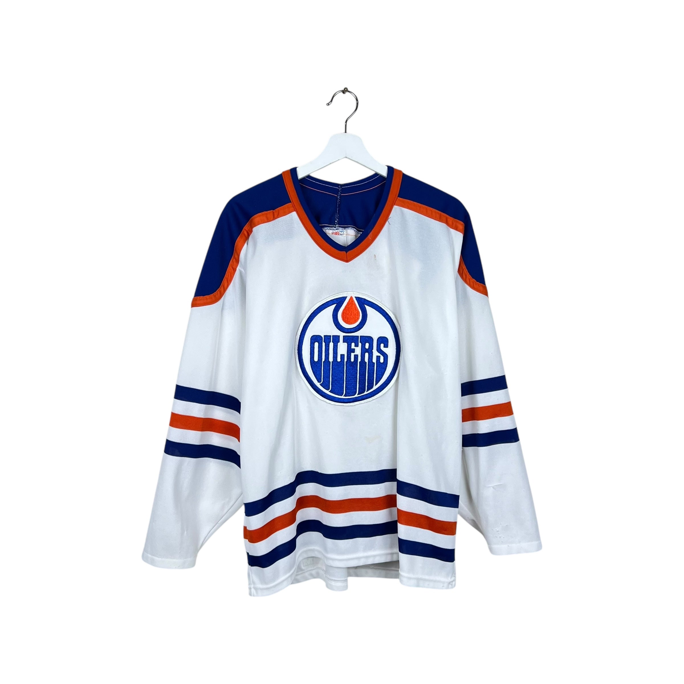 Vintage CCM Edmonton Oilers Stitched Logo Blank Home Jersey