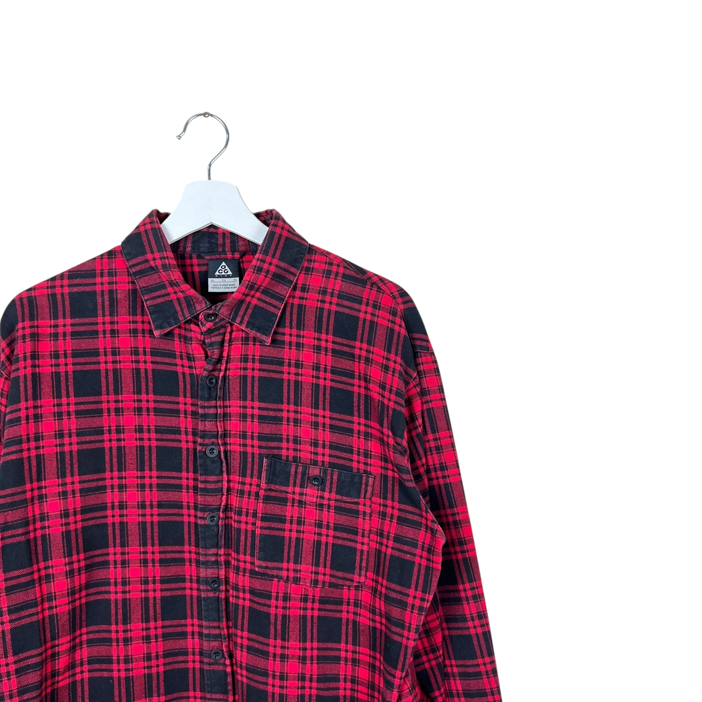 Vintage Nike ACG Long Sleeve Button Up Plaid Red/Black