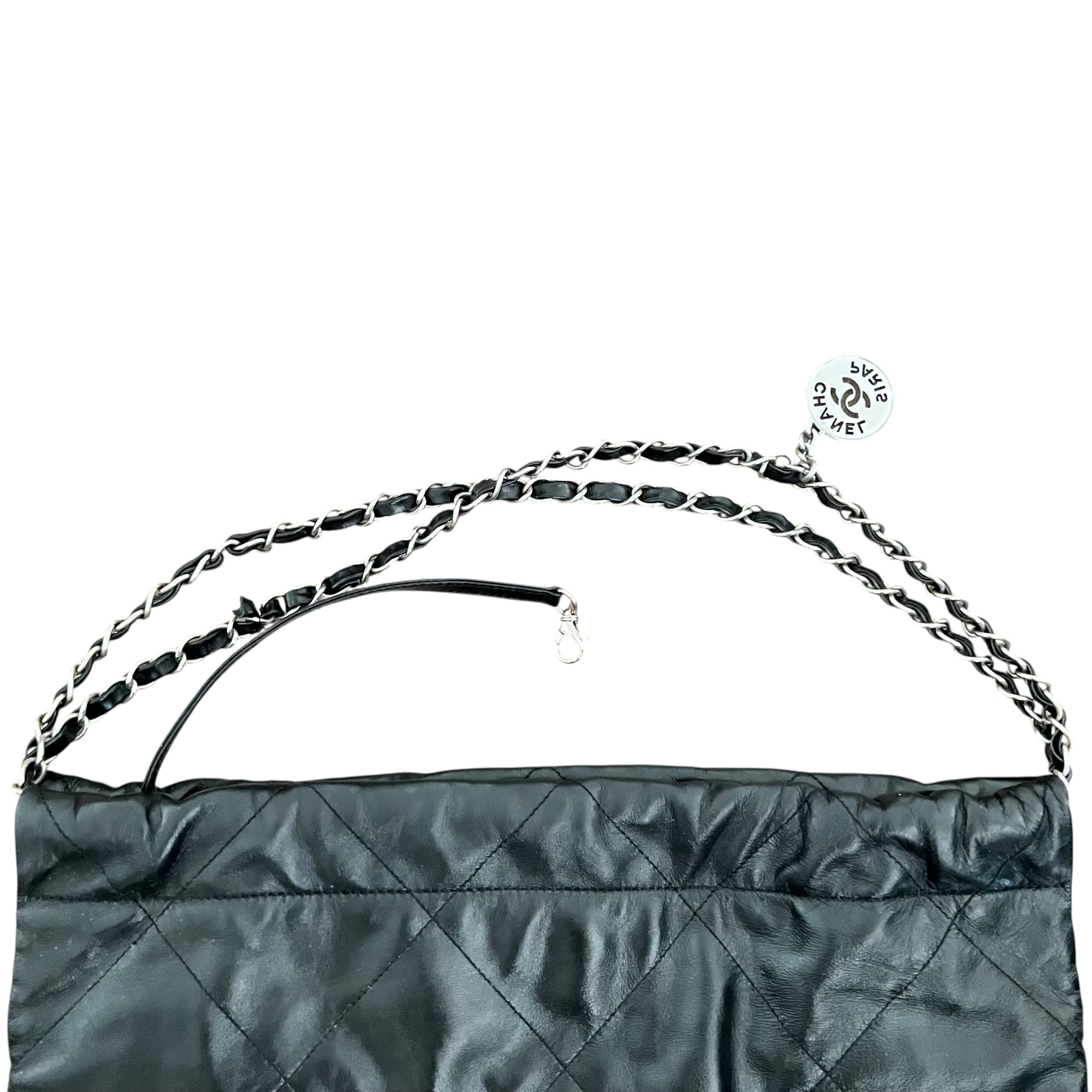 Chanel 22 Medium Calfskin Chain Bag Black