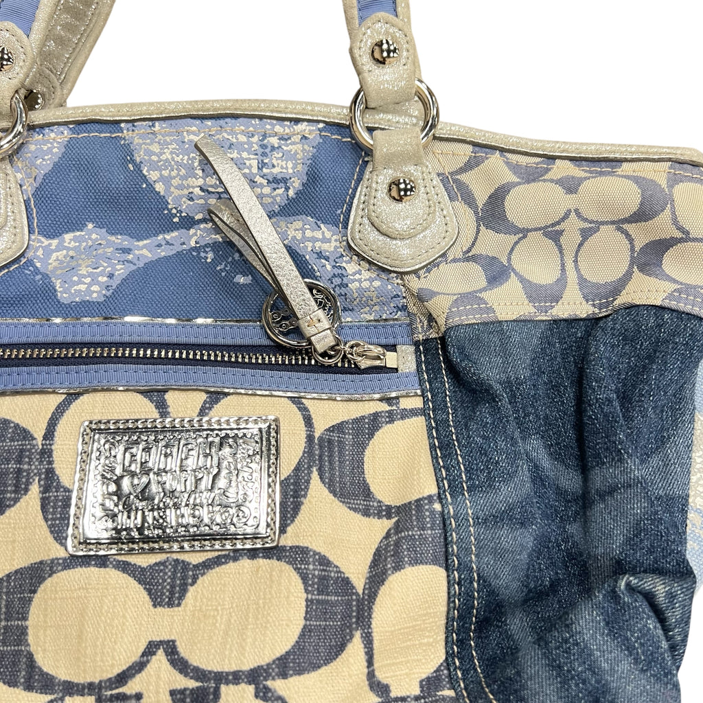 Coach Poppy Rocker Denim Patchwork Bag