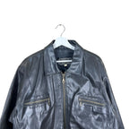 Vintage Hide Tech Leather Jacket Black