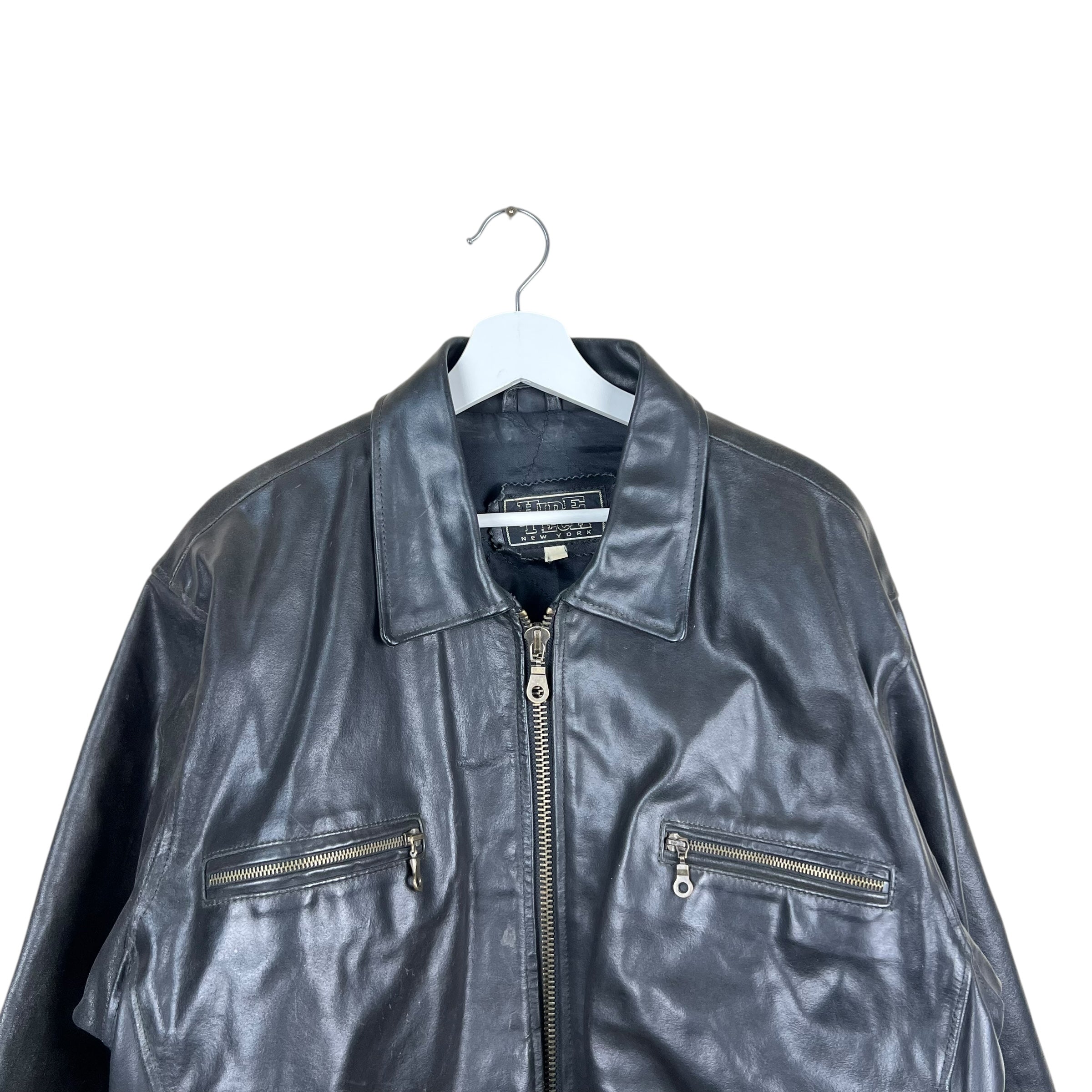 Vintage Hide Tech Leather Jacket Black
