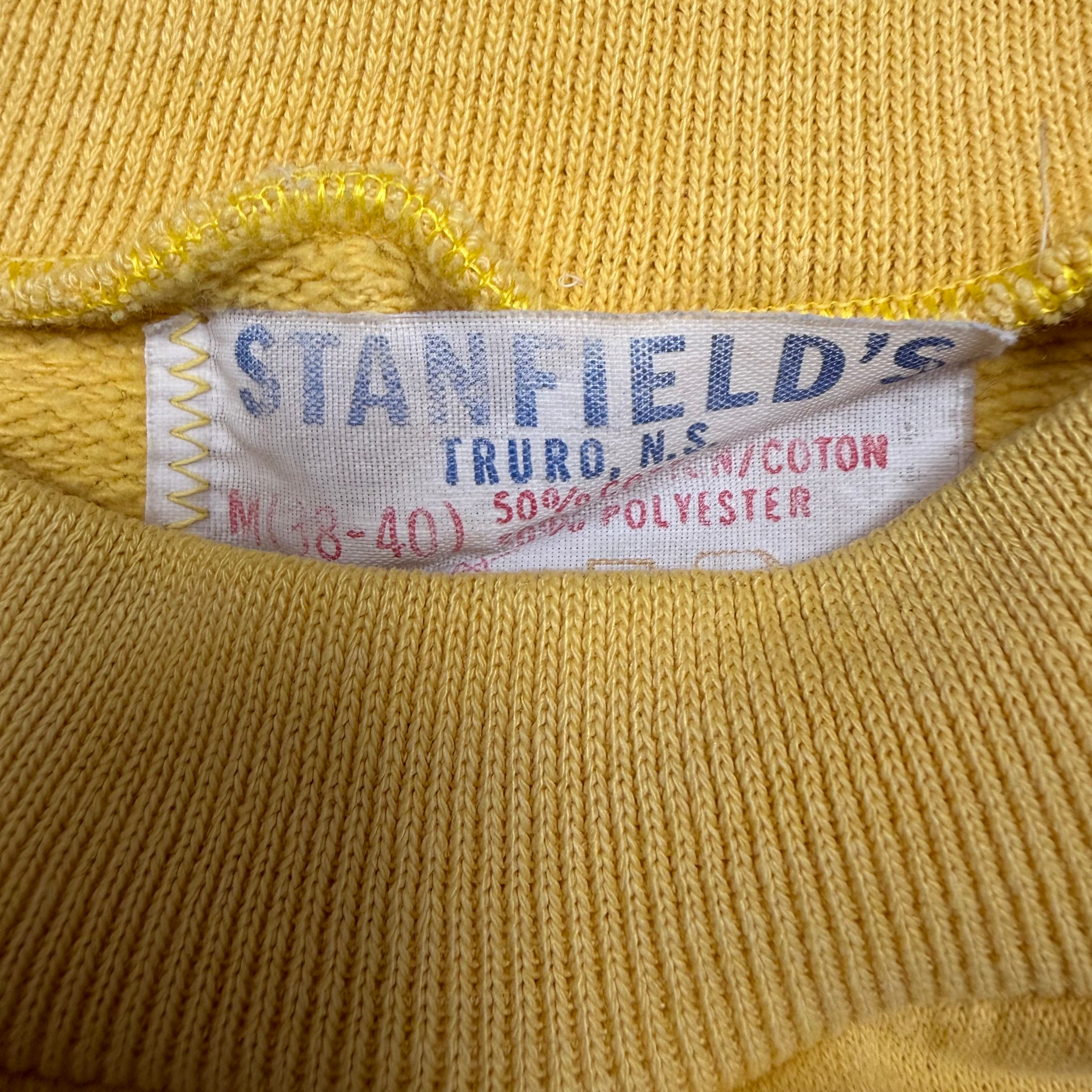 Vintage 60’s Stanfield University of Tuktoyaktuk Crewneck Pale Yellow