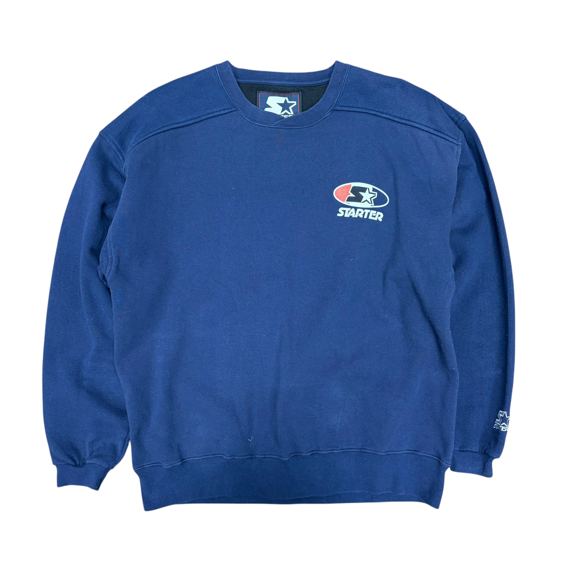 Vintage Starter Oval Logo V-Crewneck Navy
