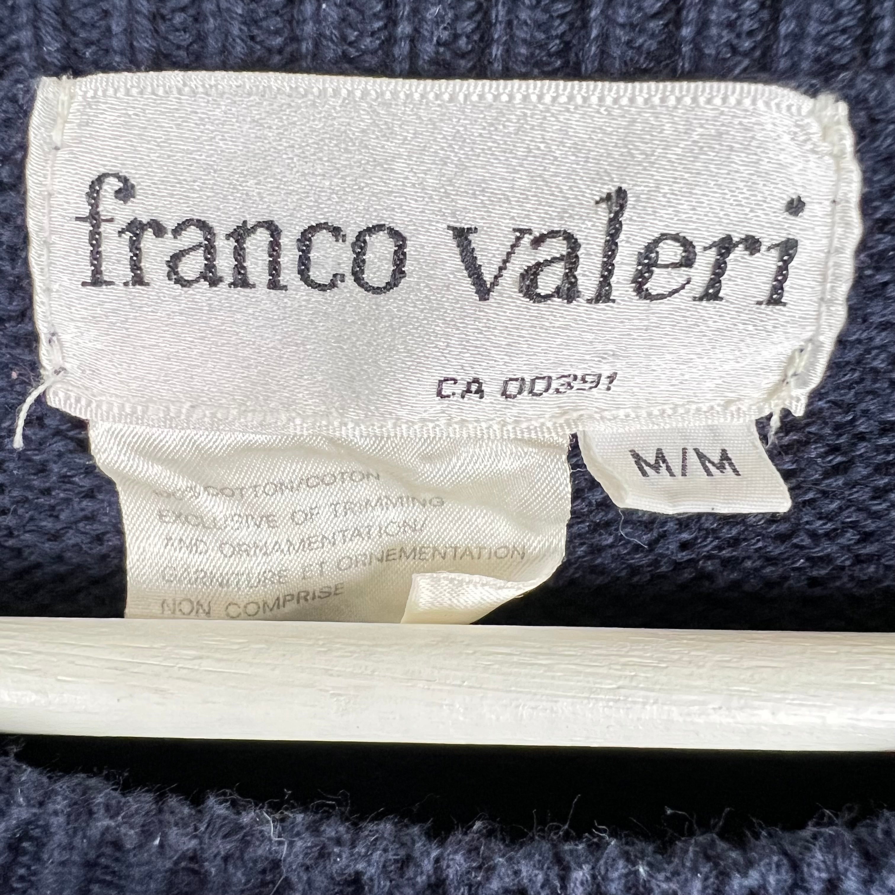 Vintage Franco Valeri Women’s Embellished Pattern Knit Navy