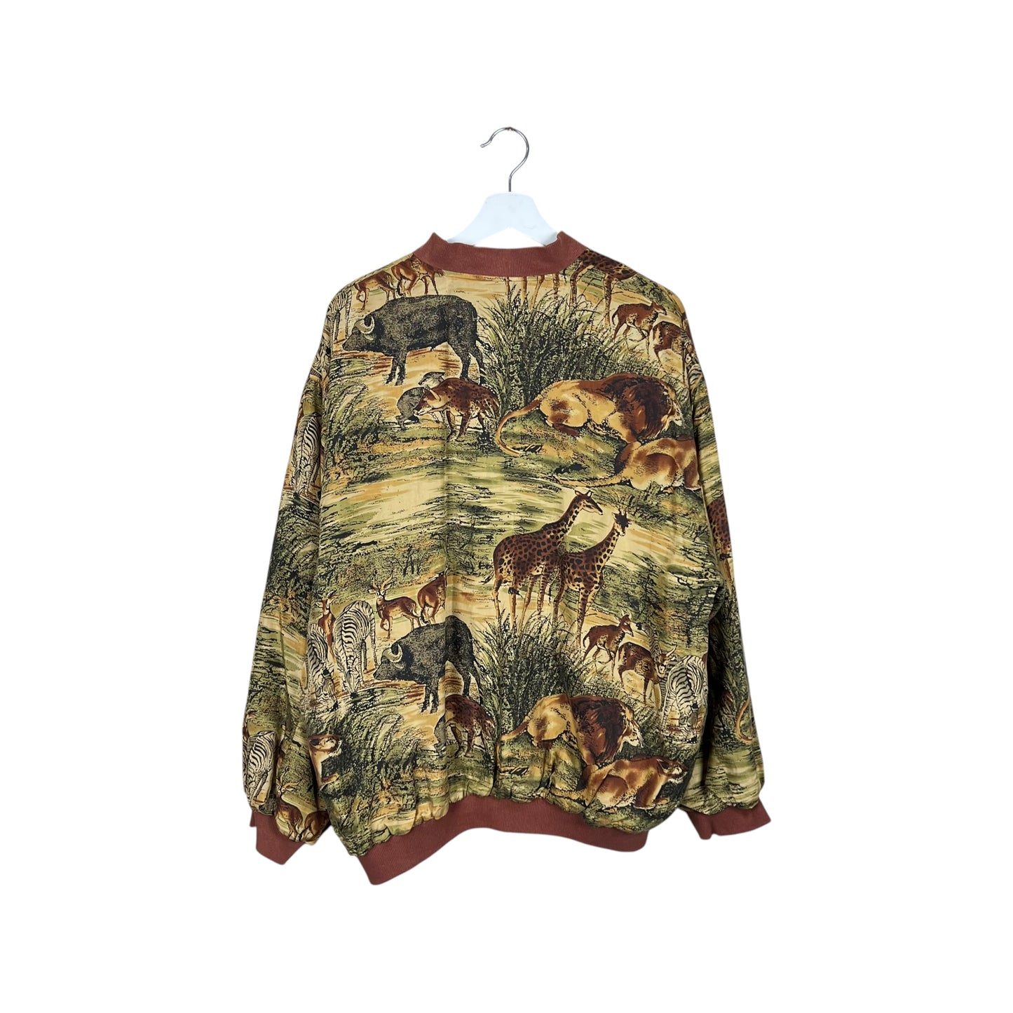 Vintage Safari AOP Satin Bomber Jacket