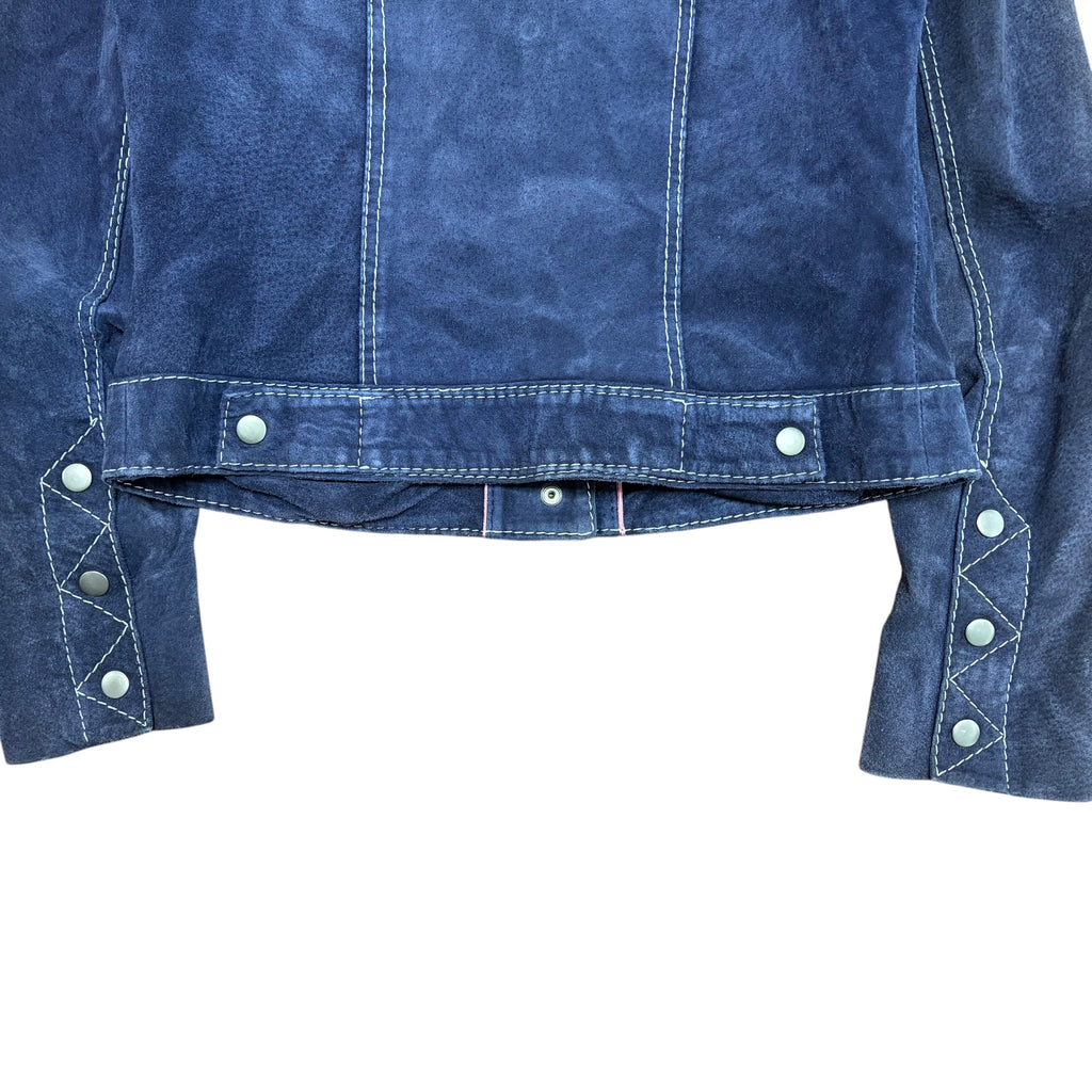 Vintage Danier Women’s Western Suede Leather Jacket Blue