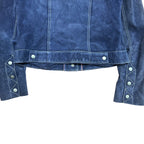 Vintage Danier Women’s Western Suede Leather Jacket Blue