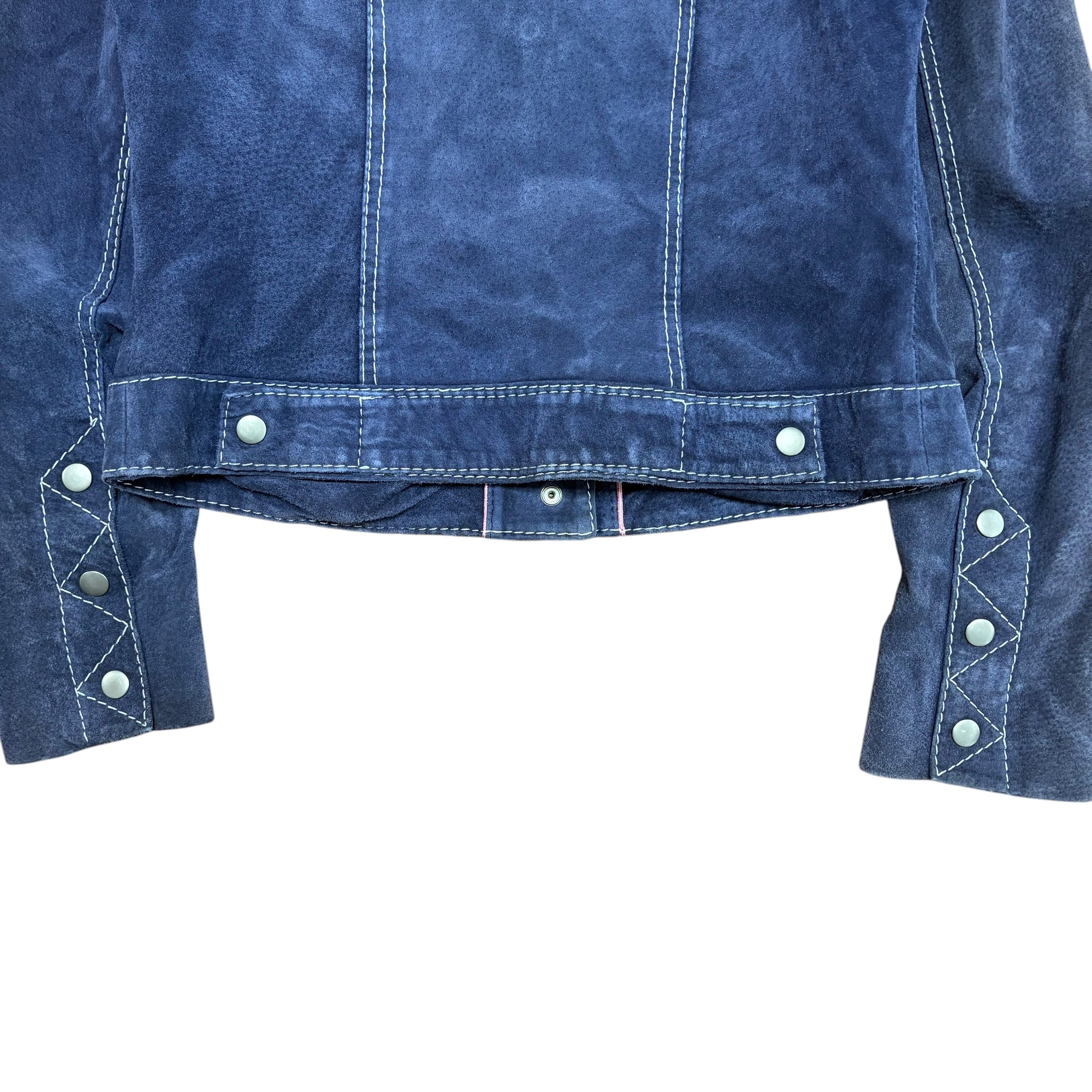 Vintage Danier Women’s Western Suede Leather Jacket Blue