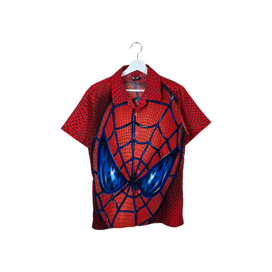 2002 Spider-Man Youth Big Face AOP Button Up