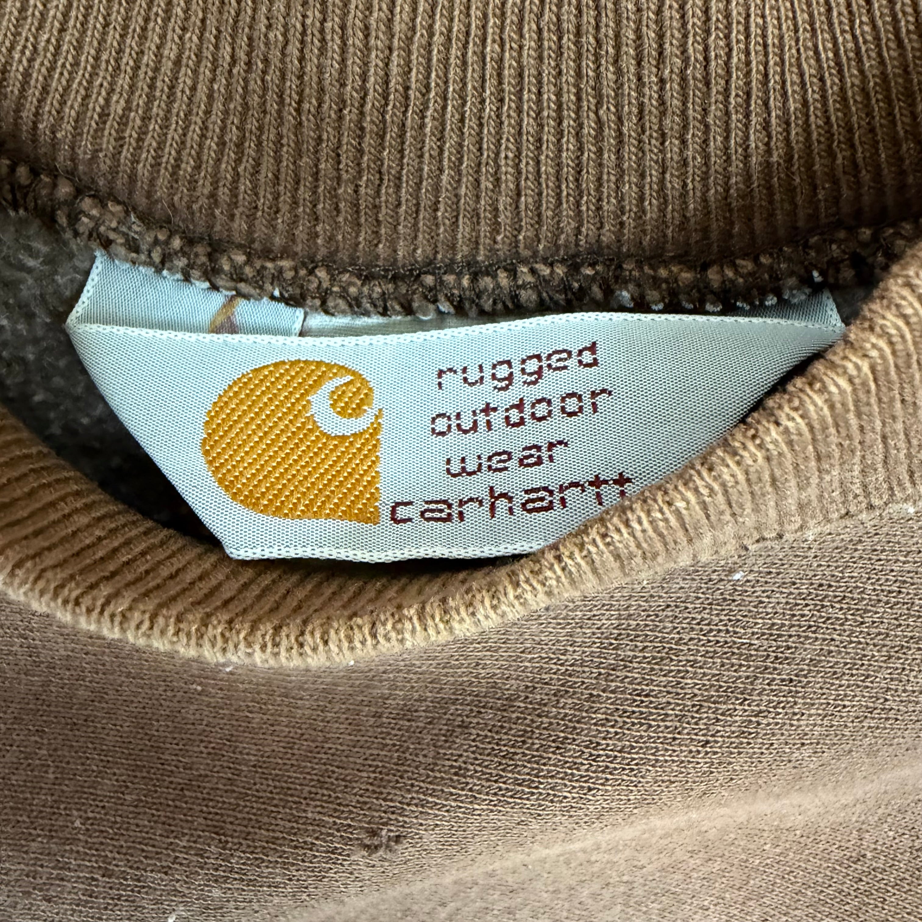 Vintage Carhartt Rugged Outdoor Wear Sun Faded Script Crewneck Brown