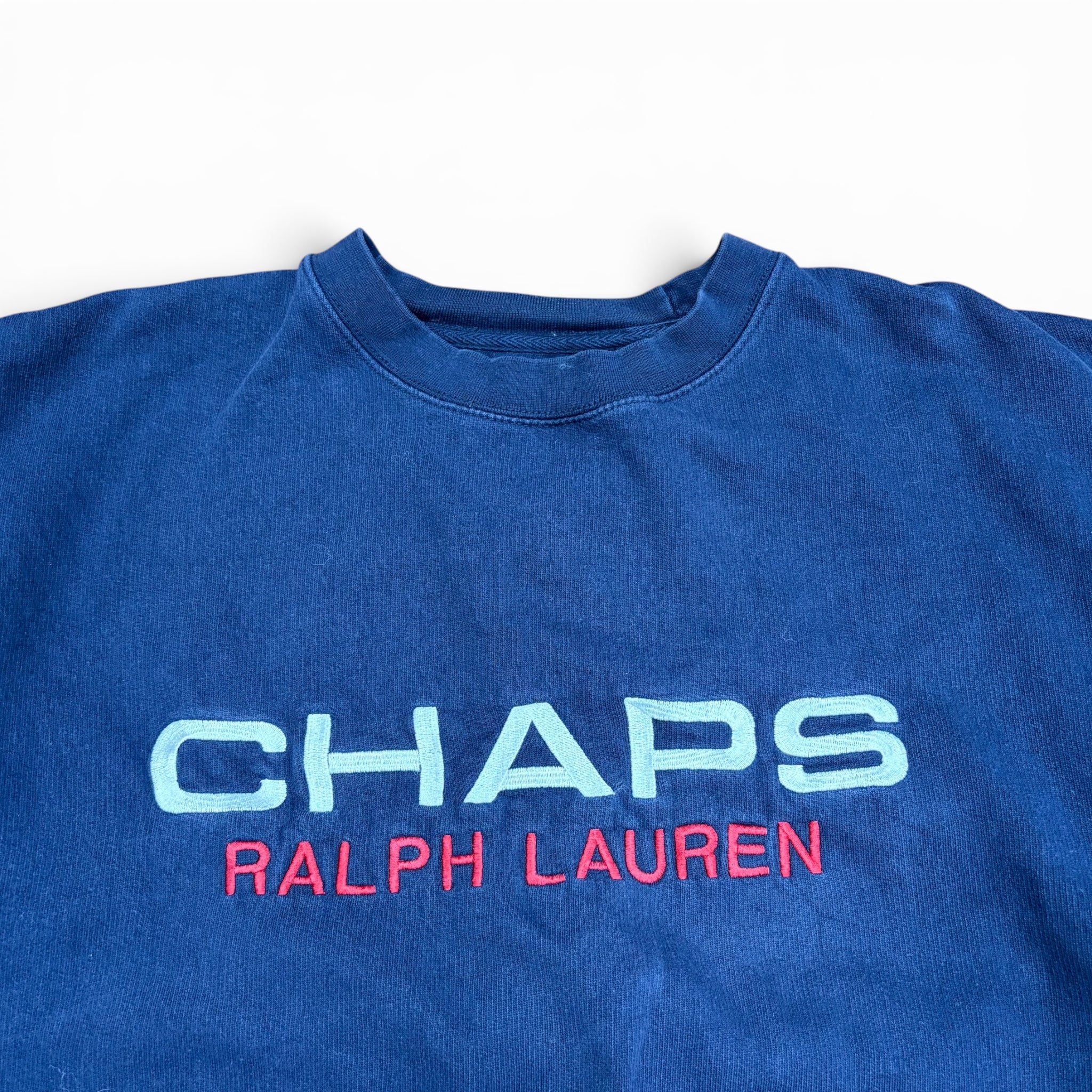Vintage Chaps By Ralph Lauren Embroidered Logo Crewneck Navy