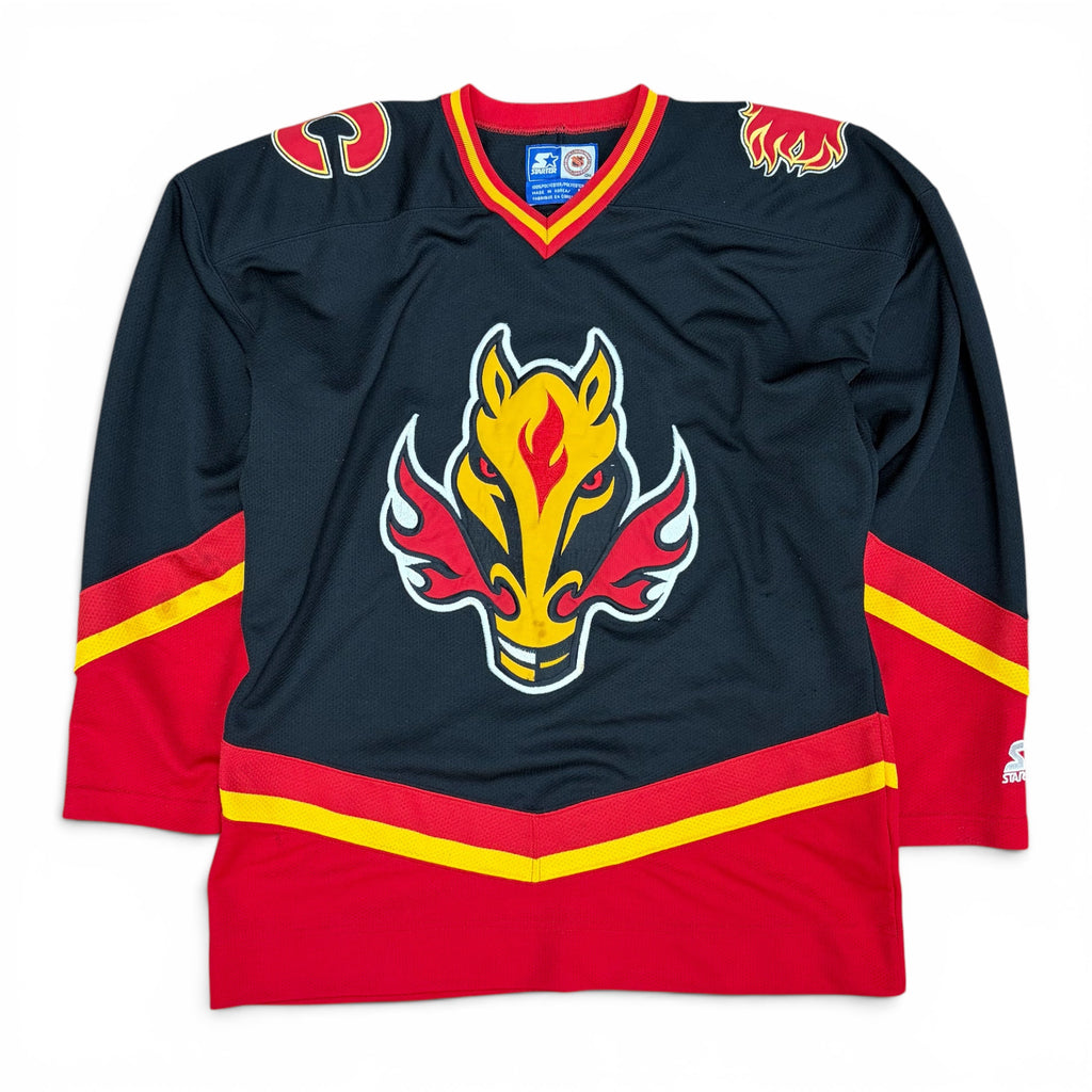 Vintage Starter NHL Calgary Flames Blasty Blank Alternate Jersey Black