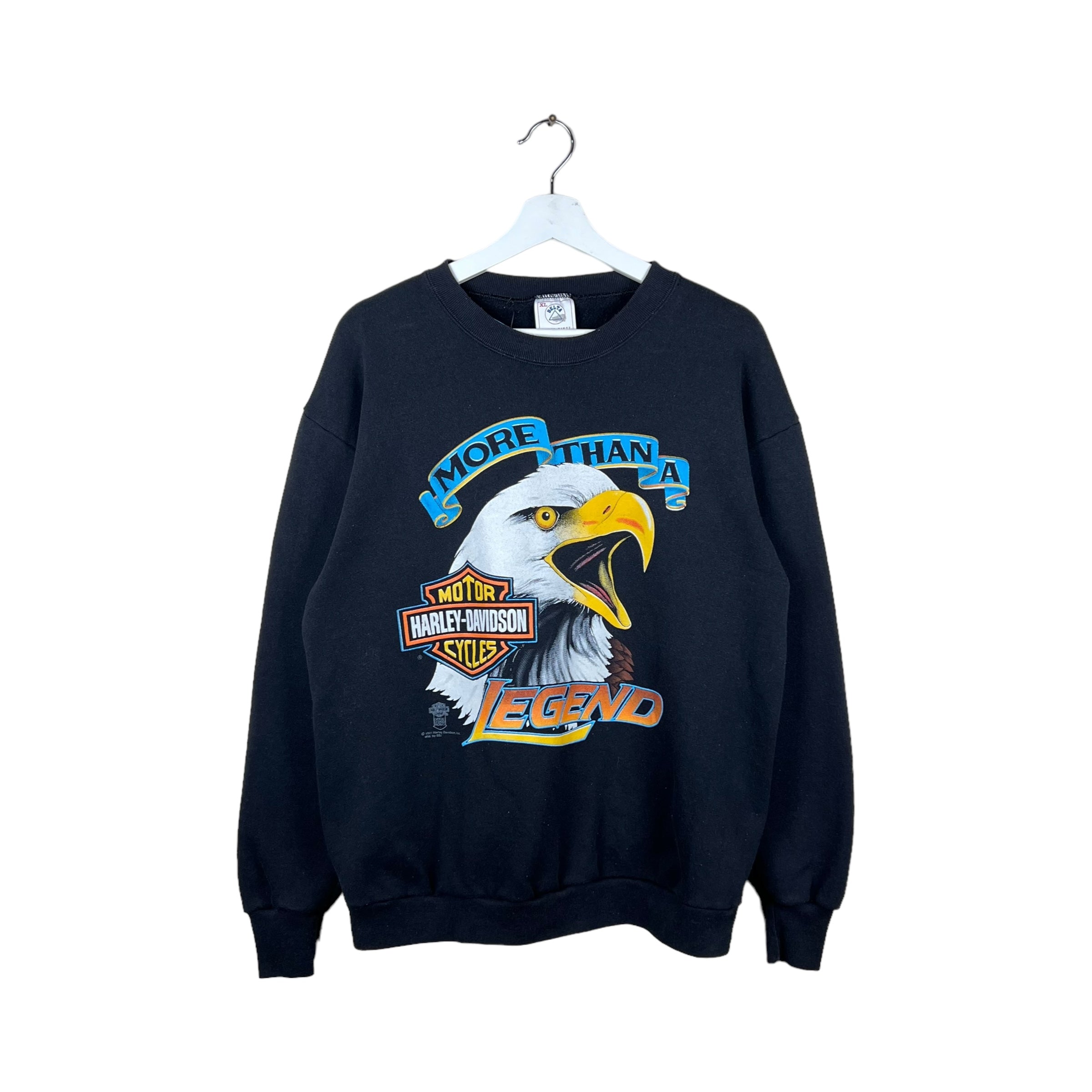 1991 Harley Davidson “More Than A Legend” Eagle Graphic Crewneck Black