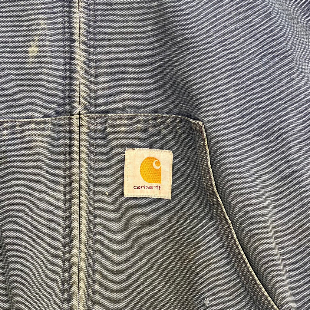 Vintage Carhartt Insulated Hooded Active Jacket Sun Faded Blue