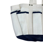 Vintage Eddie Bauer Canvas Garden Tote Bag Cream/Navy