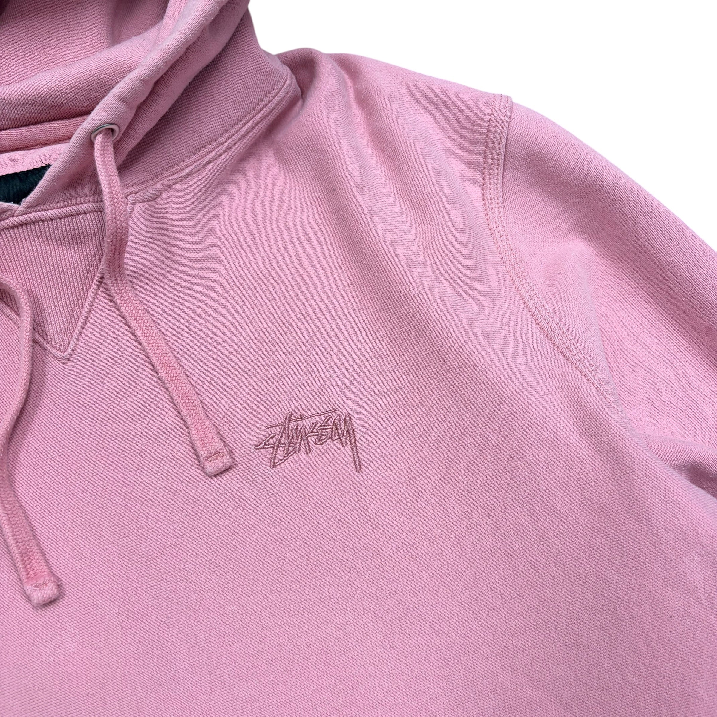 Stussy Embroidered Logo Hoodie Pink
