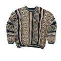 Vintage Tundra 3D Cable Pattern Knit Brown