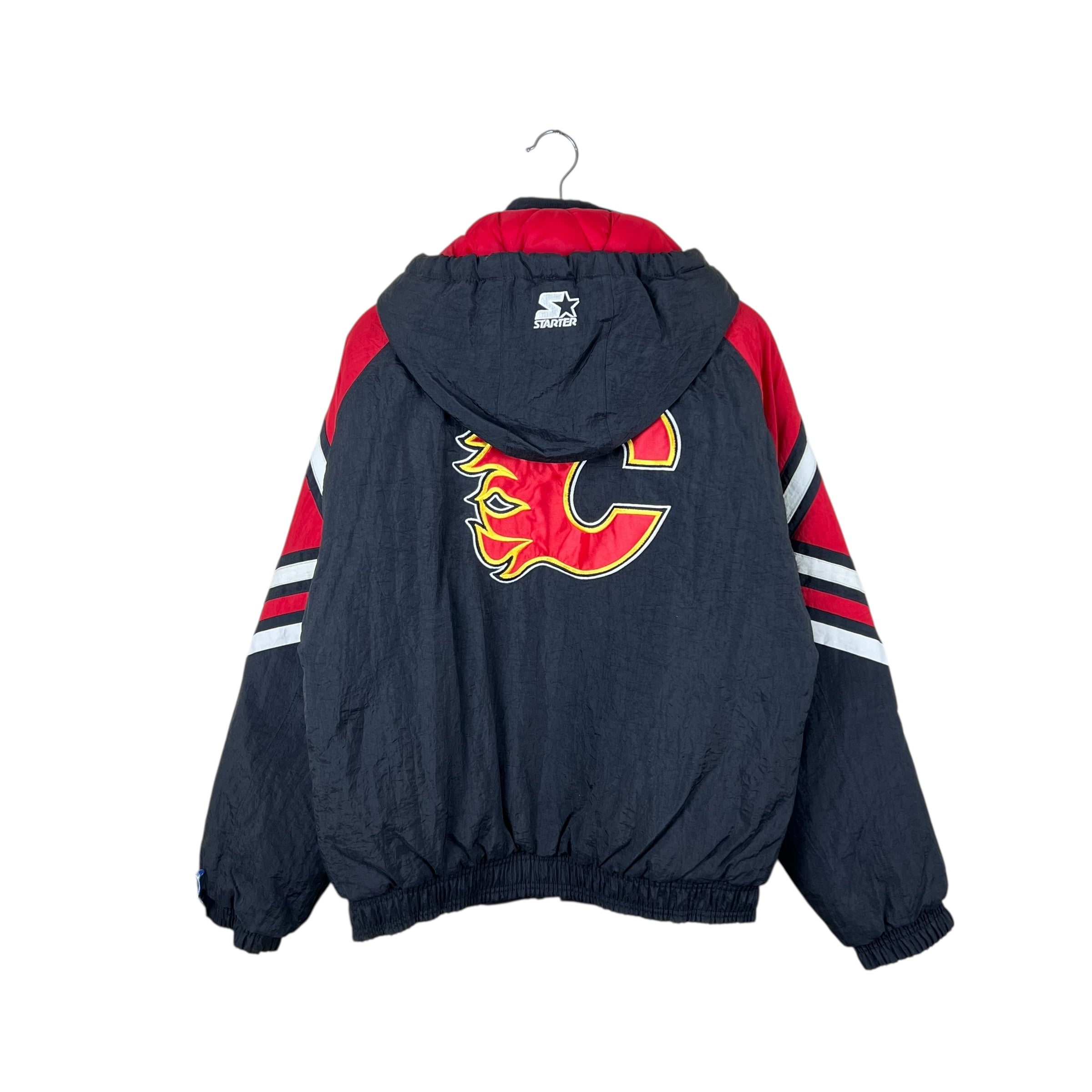 Vintage Starter NHL Calgary Flames Puffer Jacket Black