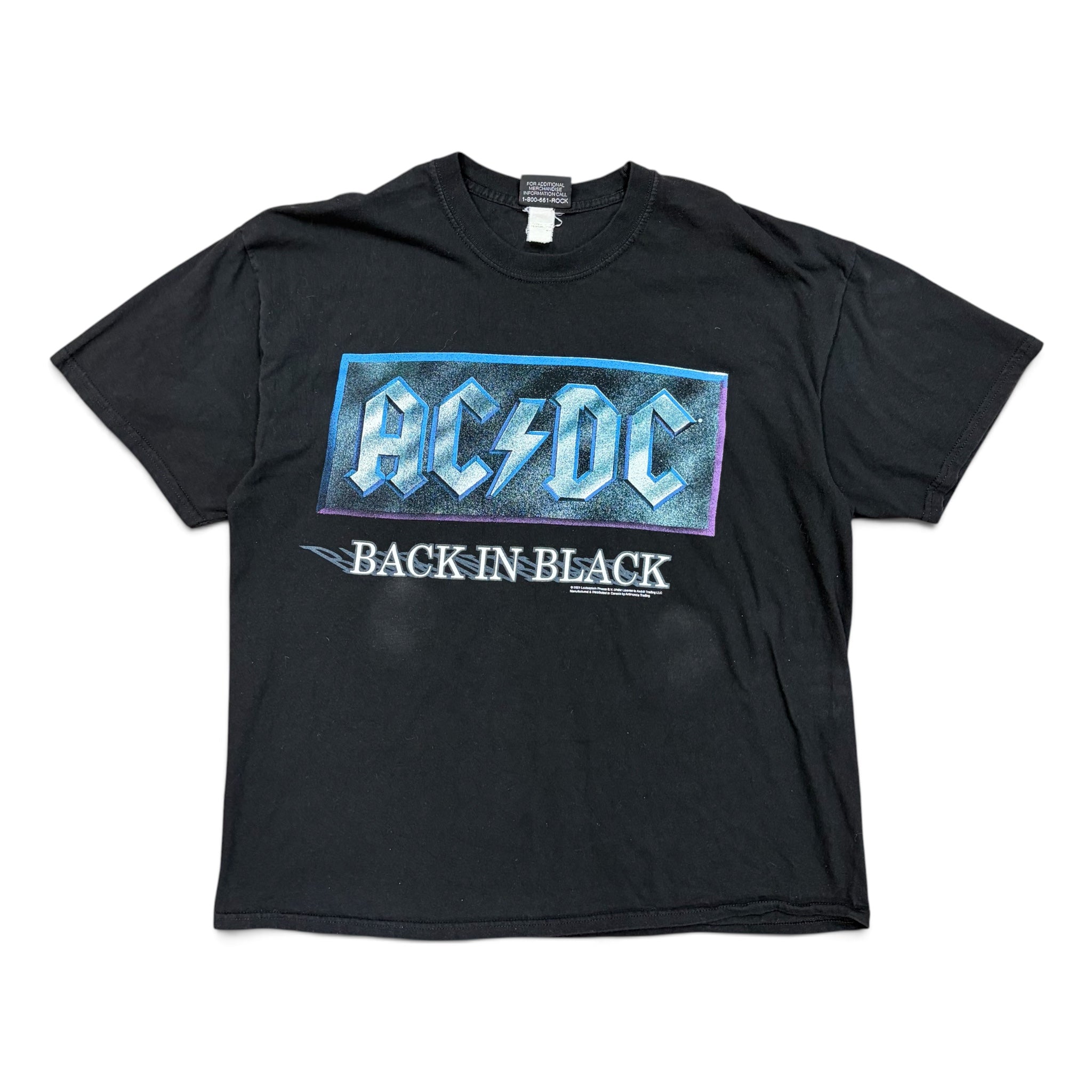 2001 Brockum AC/DC “Back in Black” Album Tee Black
