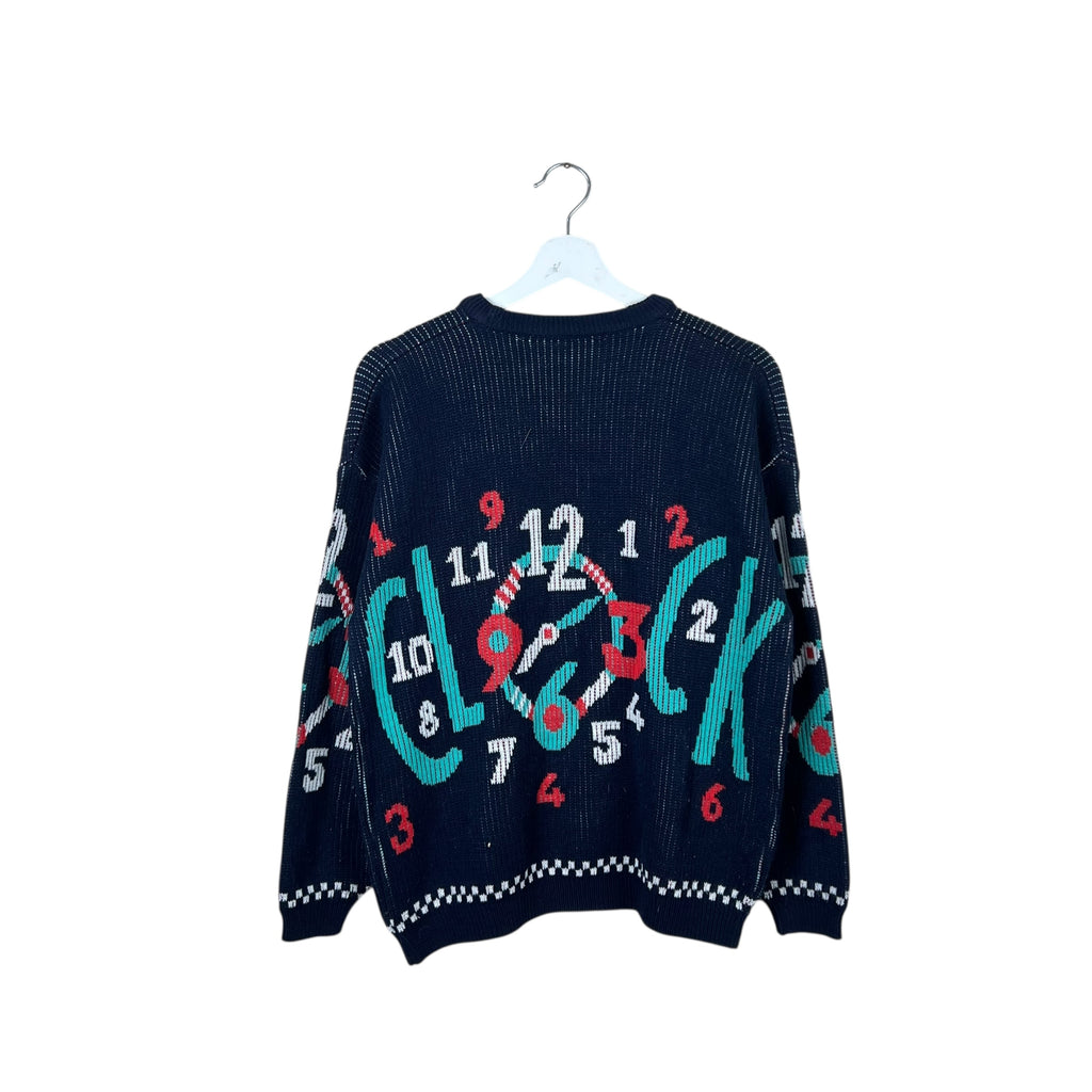 Vintage AOP Clock Pattern Knit Navy