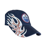 Vintage ANCO NHL Edmonton Oilers Flaming Embroidery Logo StrapBack