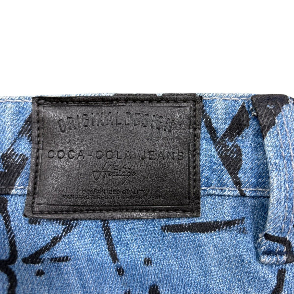 Vintage Coca-Cola Graffiti Print Relaxed Jeans