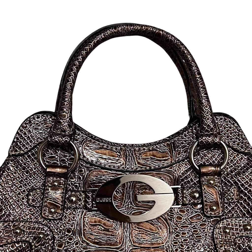 Guess Reptile Skin Small Bag Brown
